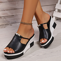 【Korlátozott ideig 50% kedvezmény!】【36-43】Női valódi bőr magasságnövelő platform szandál