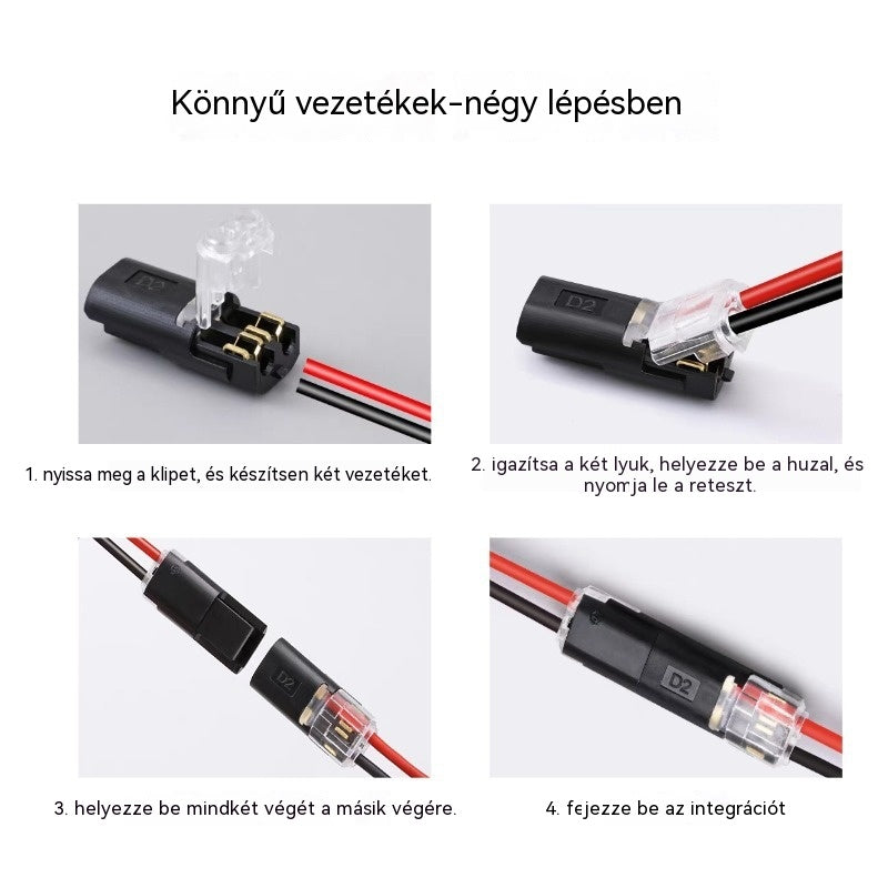 【50% kedvezmény!】Csupaszodásmentes csatlakozó, reteszelő csattal, biztonságos zárással és csúszásgátlóval